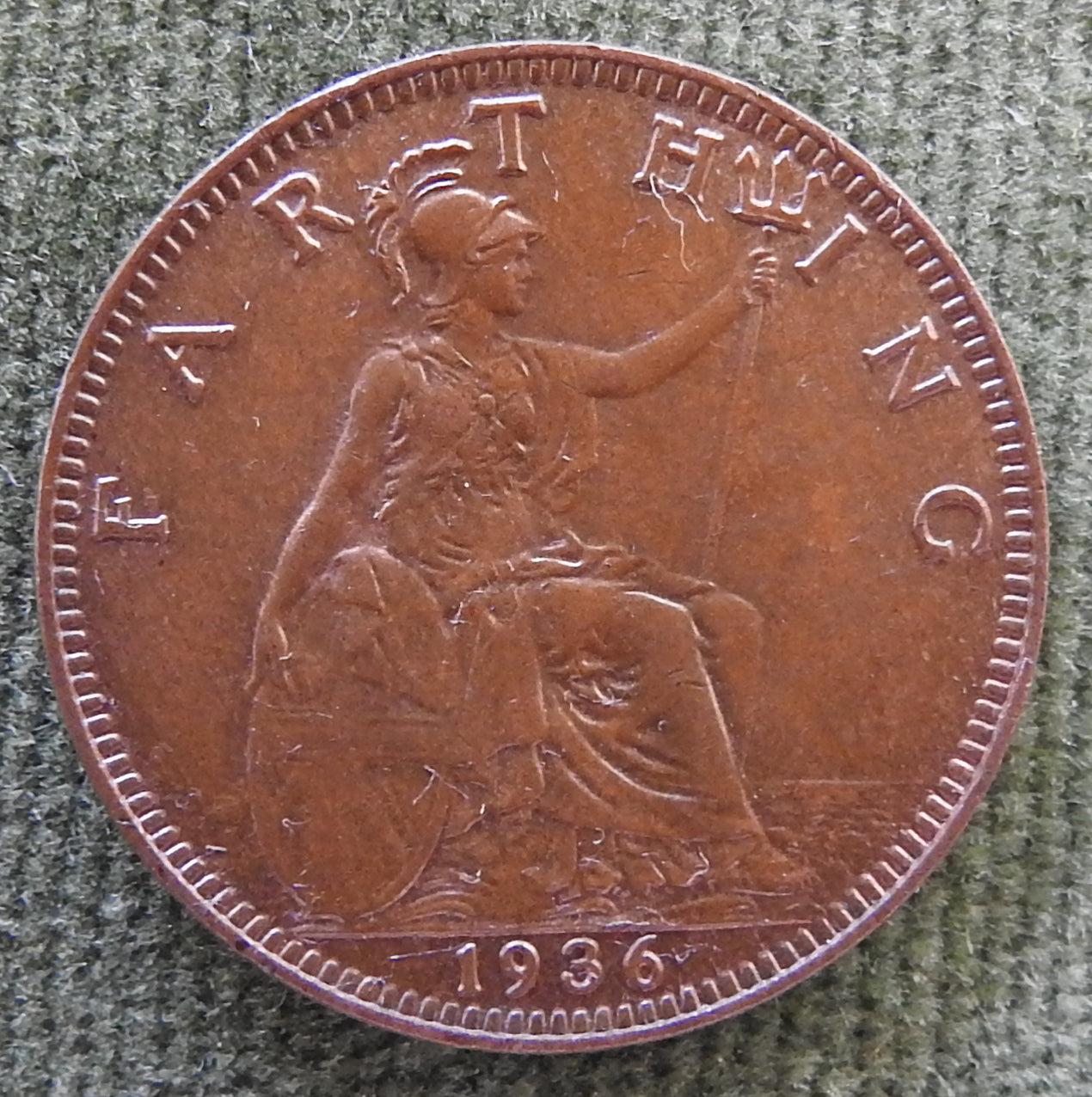 GB British UK English 1936 Farthing King George V Coin