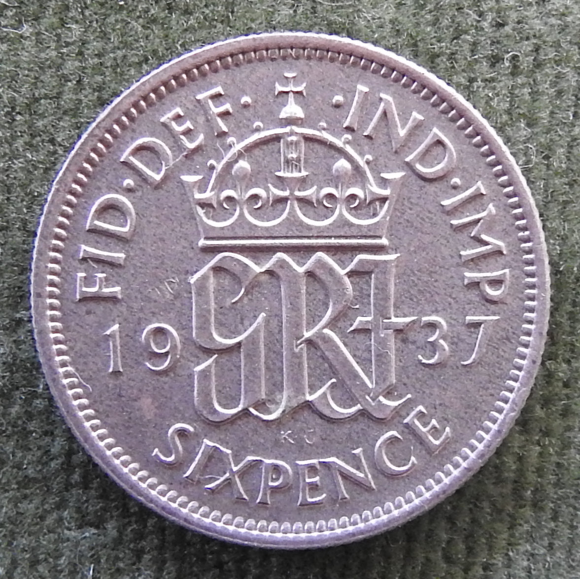GB British UK English 1937 Sixpence King George VI Coin