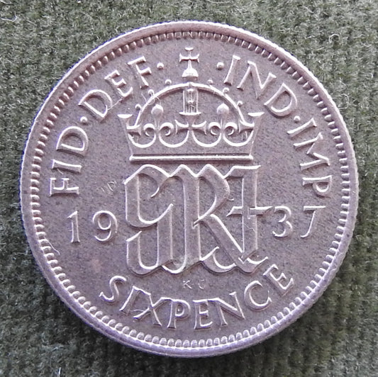 GB British UK English 1937 Sixpence King George VI Coin