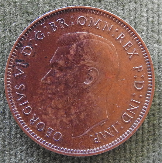 GB British UK English 1938 Farthing King George VI Coin