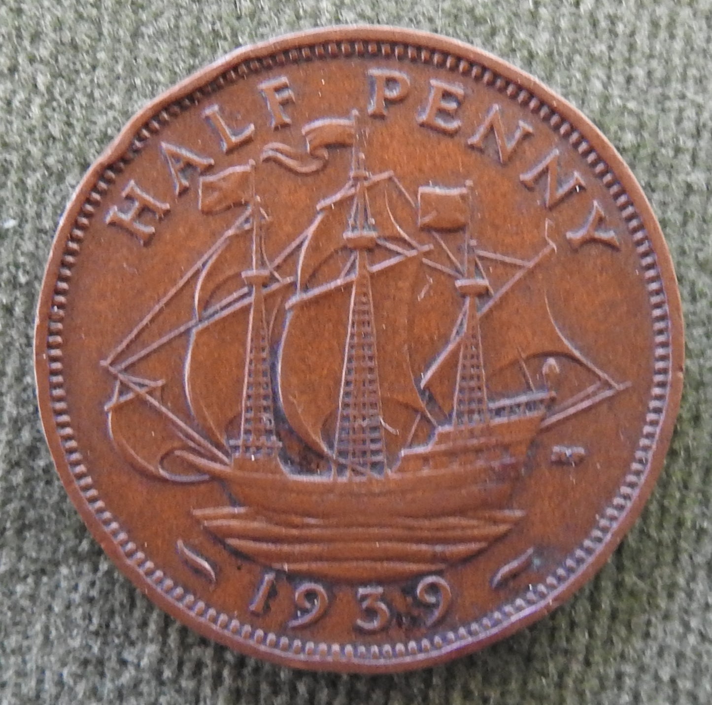 GB British UK English 1939 Half Penny King George VI Coin