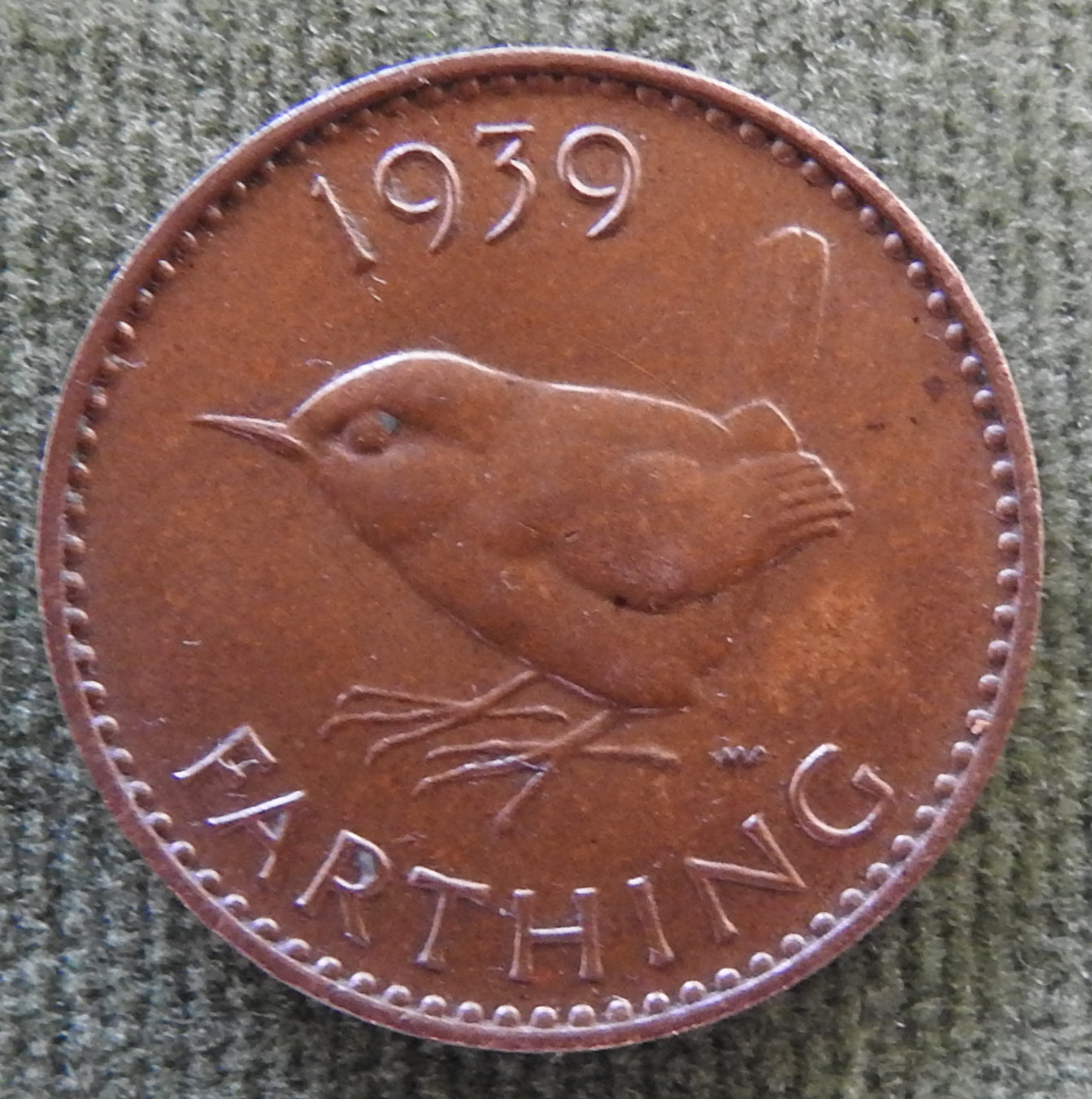 GB British UK English 1939 Farthing King George VI Coin