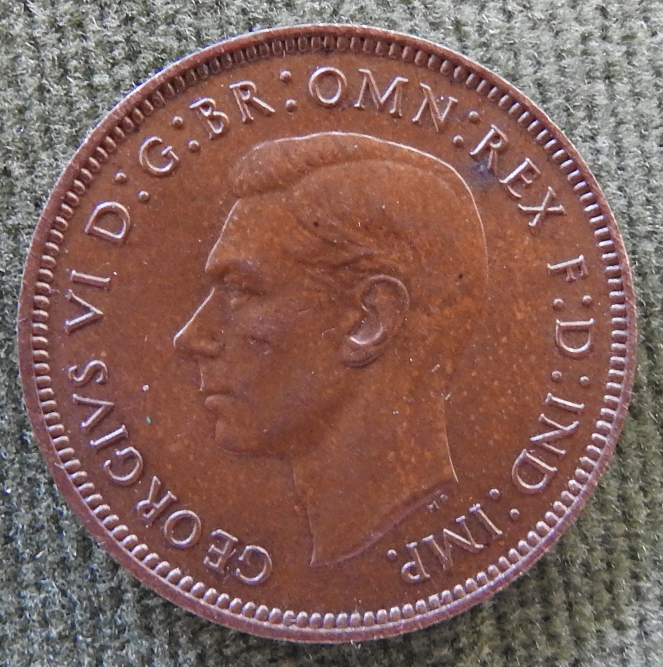 GB British UK English 1939 Farthing King George VI Coin