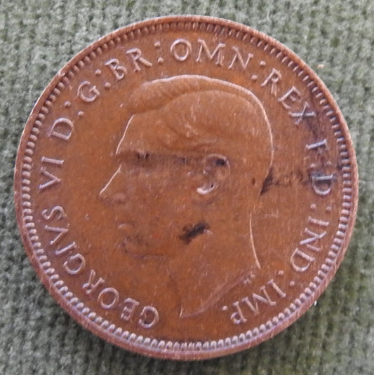 GB British UK English 1940 Farthing King George VI Coin