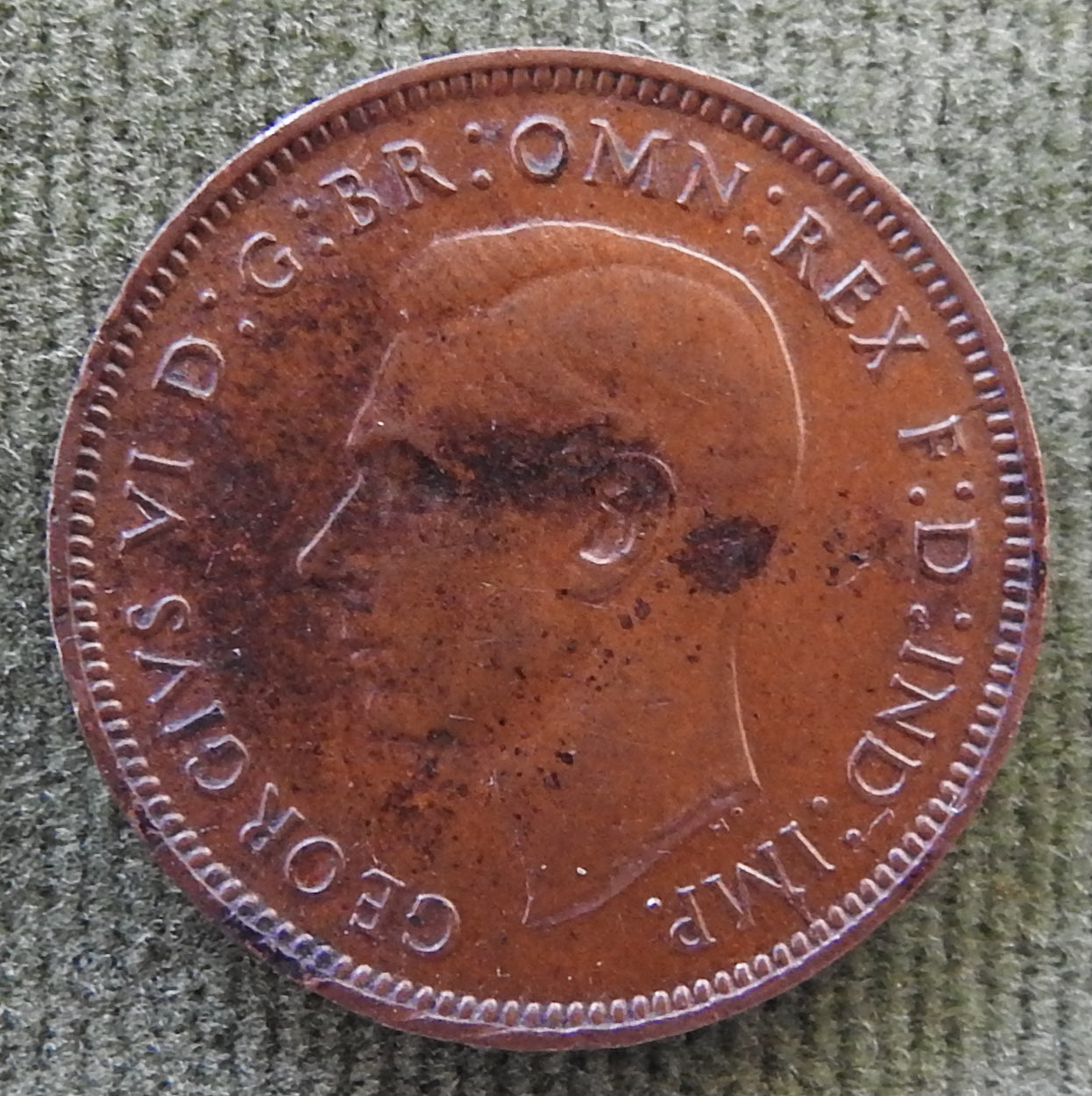 GB British UK English 1941 Farthing King George VI Coin