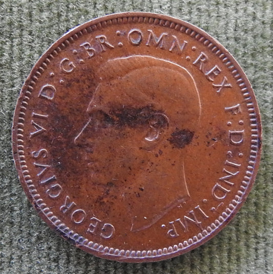 GB British UK English 1941 Farthing King George VI Coin