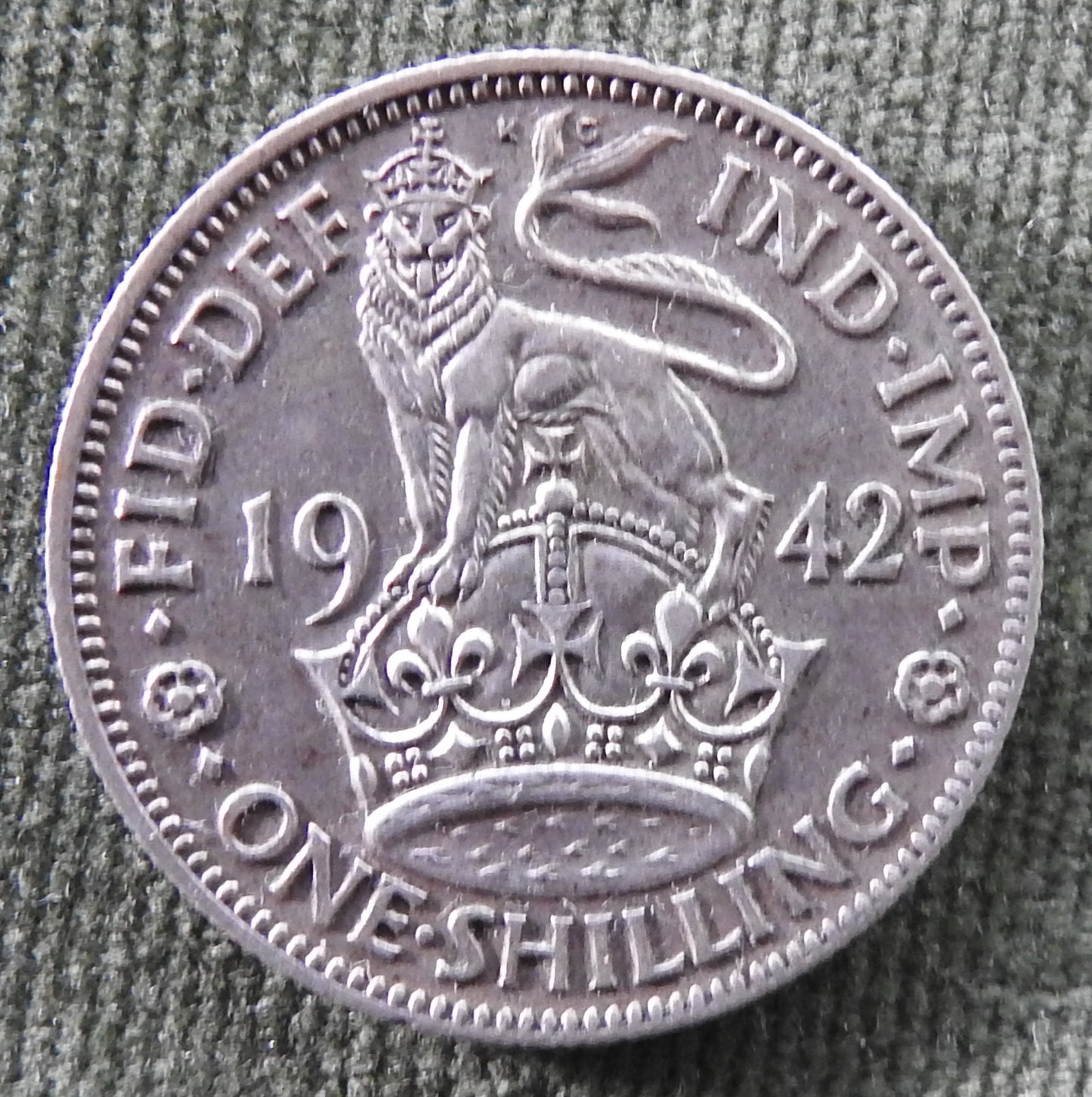 GB British UK English 1942 1 Shilling King George VI Coin