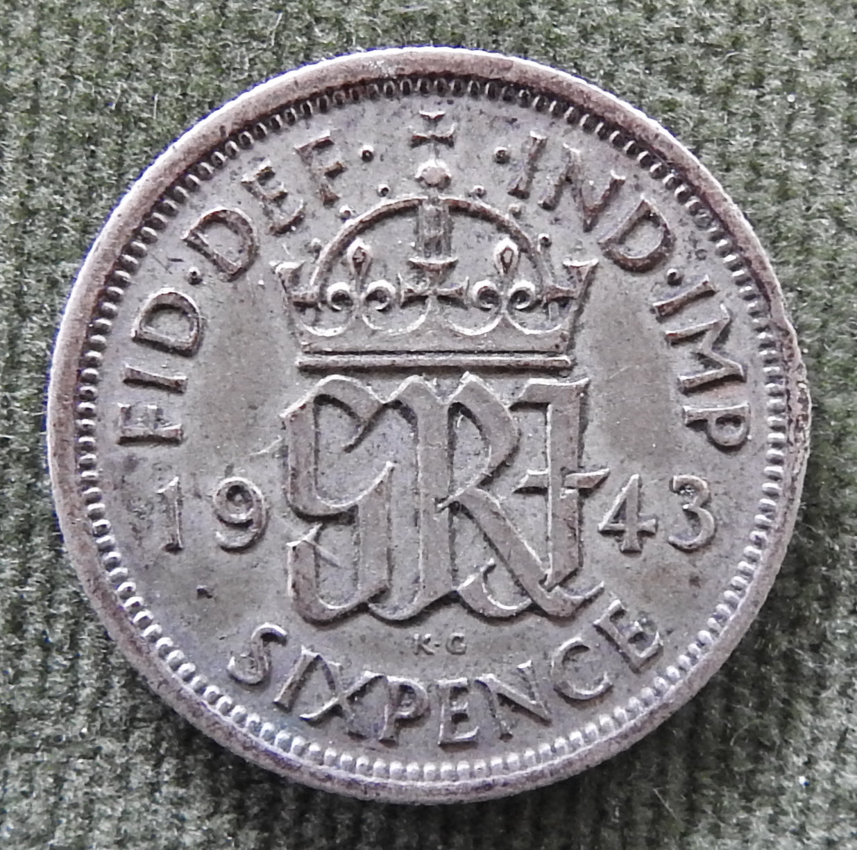 GB British UK English 1943 Sixpence King George VI Coin