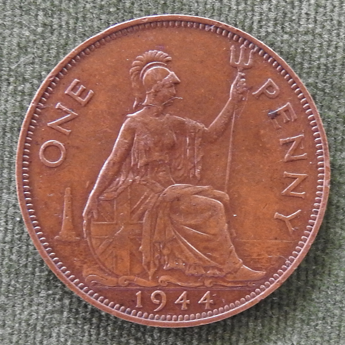 GB British UK English 1944 Penny King George VI Coin
