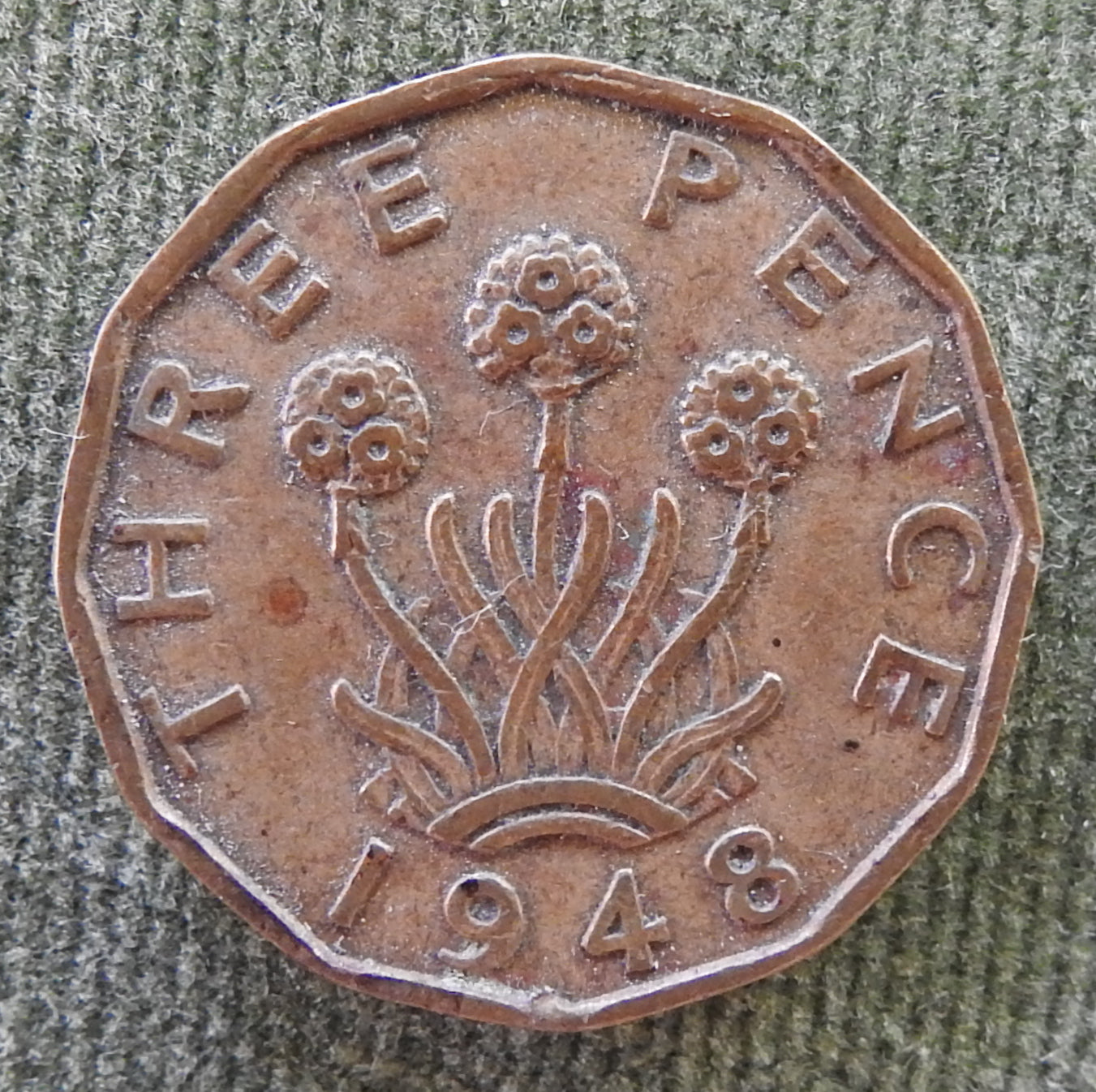 GB British UK English 1948 Threepence King George VI Coin