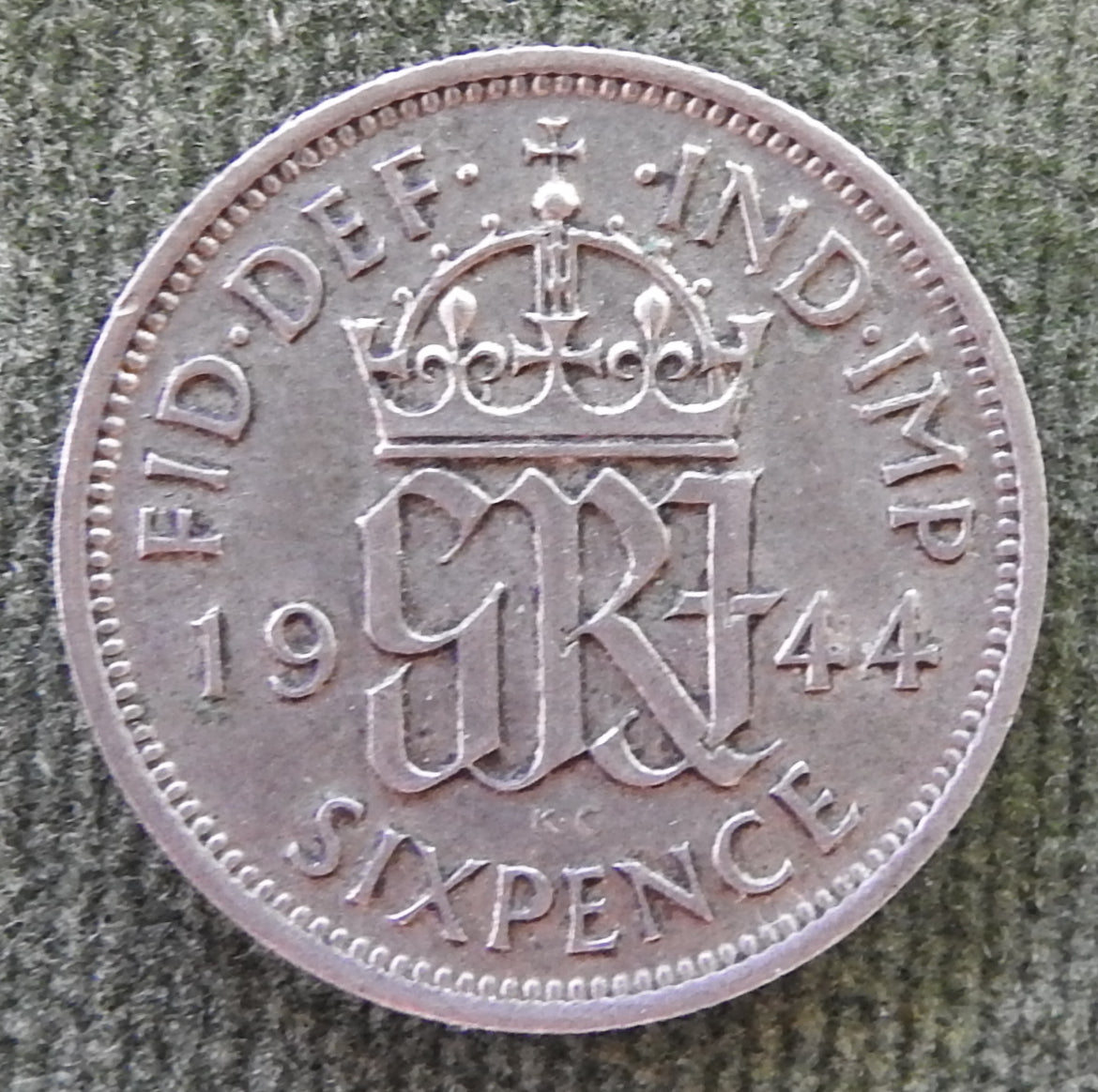 GB British UK English 1944 Sixpence King George VI Coin