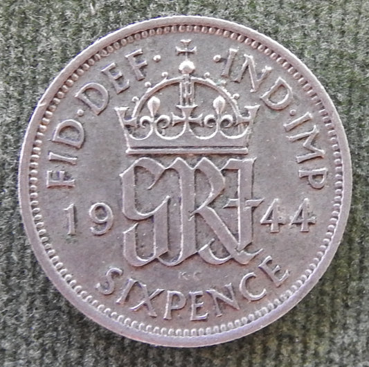 GB British UK English 1944 Sixpence King George VI Coin