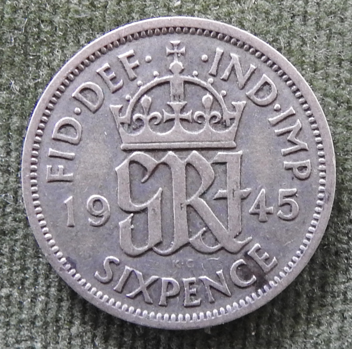 GB British UK English 1945 Sixpence King George VI Coin