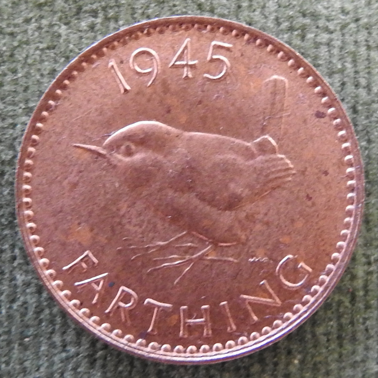 GB British UK English 1945 Farthing King George VI Coin