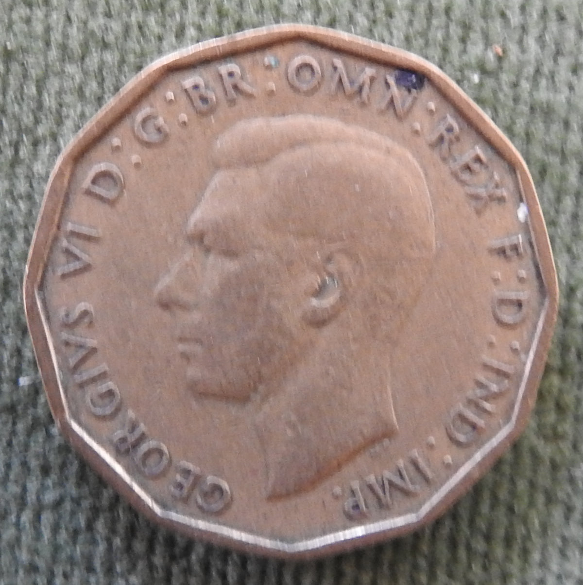 GB British UK English 1946 Three Pence King George VI Coin