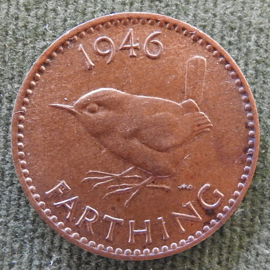 GB British UK English 1946 Farthing King George VI Coin