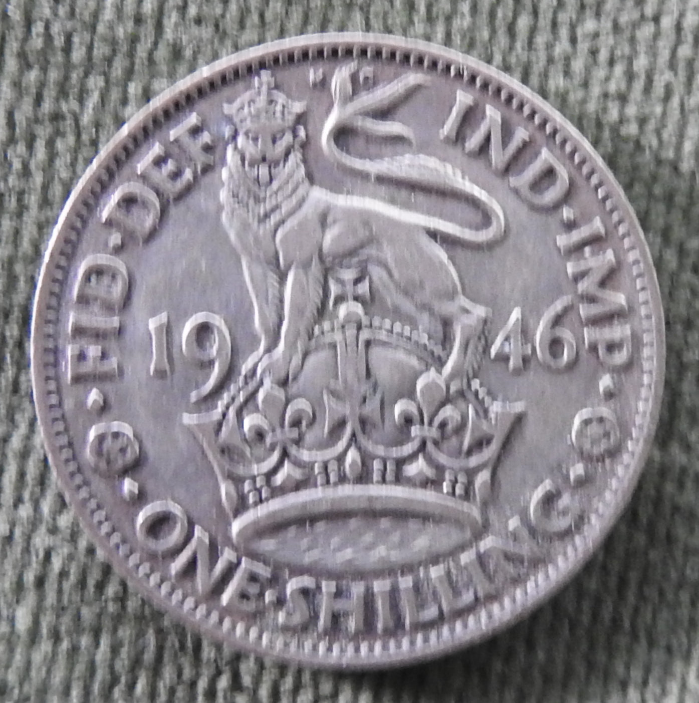 GB British UK English 1946 1 Shilling King George VI Coin