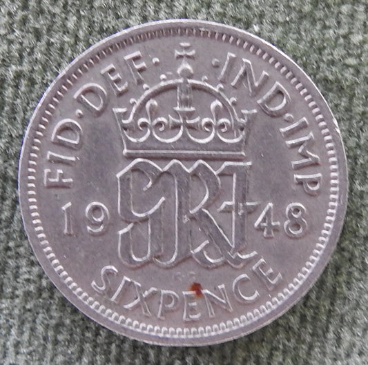 GB British UK English 1948 Sixpence King George VI Coin