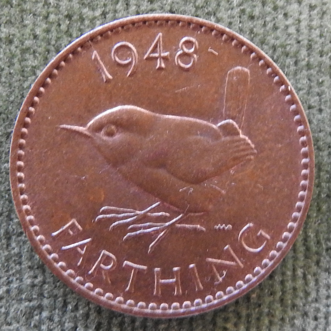 GB British UK English 1948 Farthing King George VI Coin