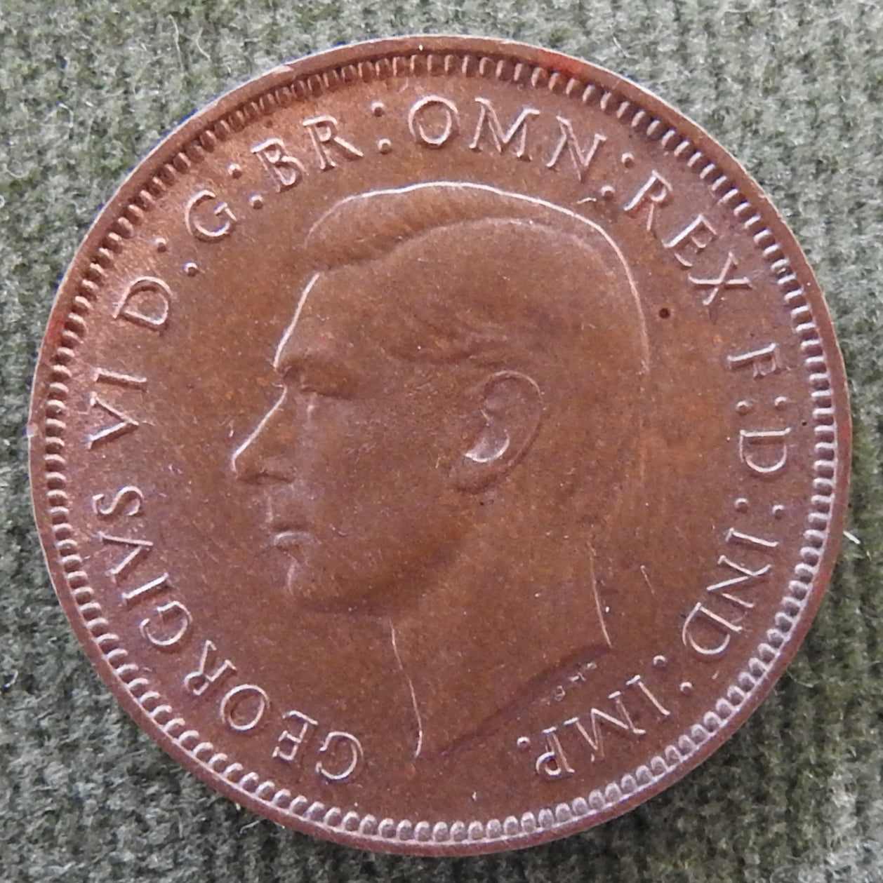 GB British UK English 1948 Farthing King George VI Coin