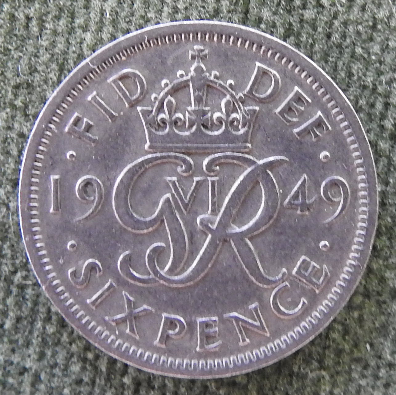 GB British UK English 1949 Sixpence King George VI Coin