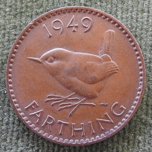 GB British UK English 1949 Farthing King George VI Coin