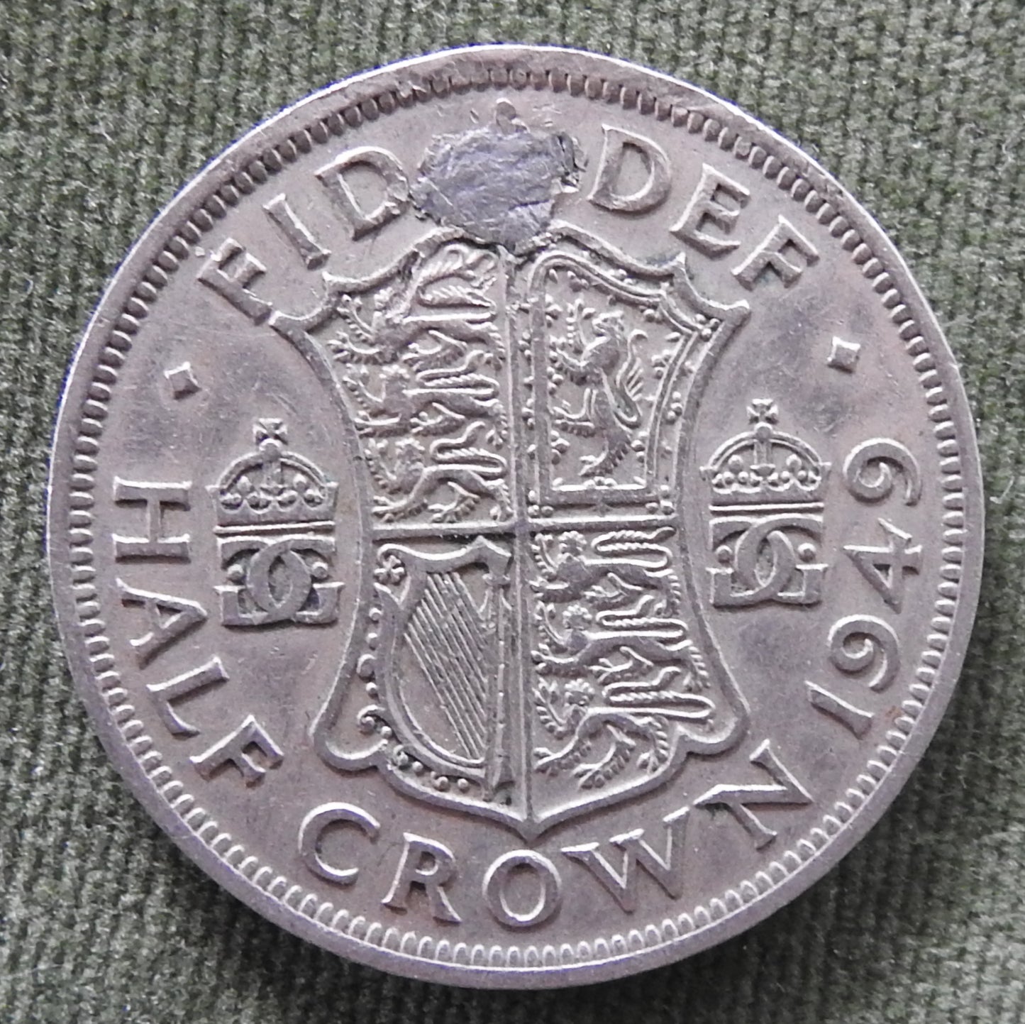 GB British UK English 1949 Half Crown King George VI Coin