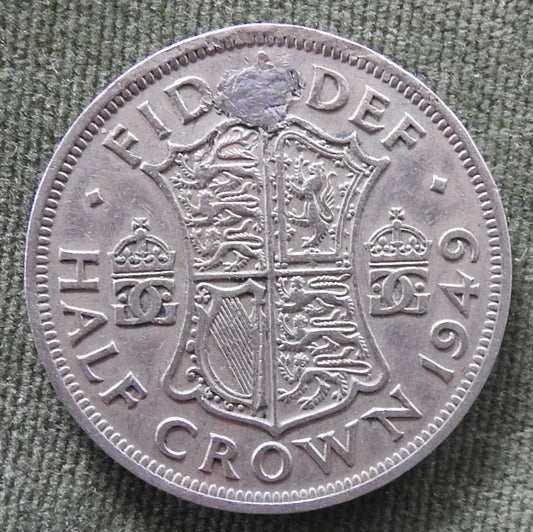 GB British UK English 1949 Half Crown King George VI Coin