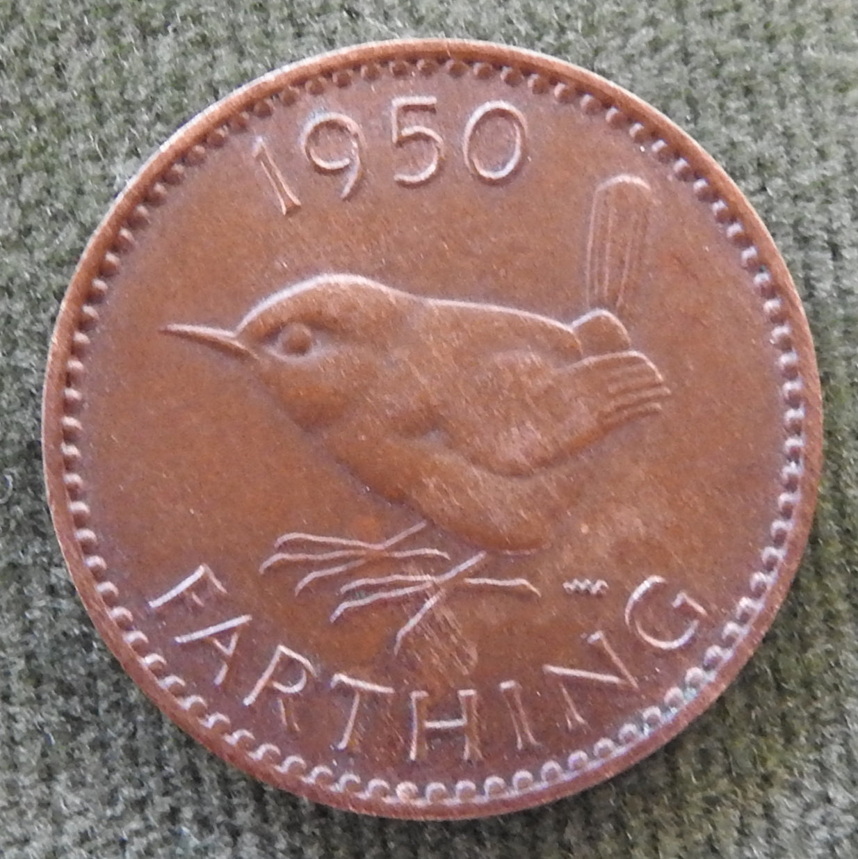 GB British UK English 1950 Farthing King George VI Coin
