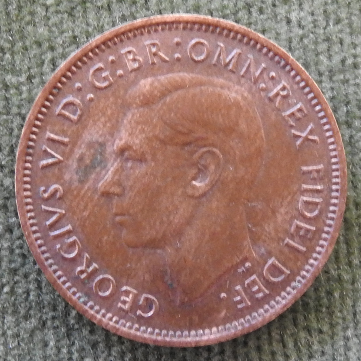 GB British UK English 1950 Farthing King George VI Coin