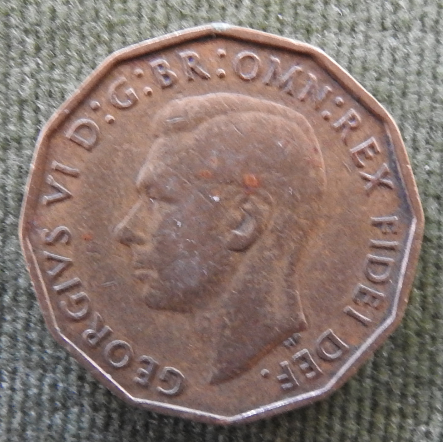 GB British UK English 1951 Three Pence King George VI Coin