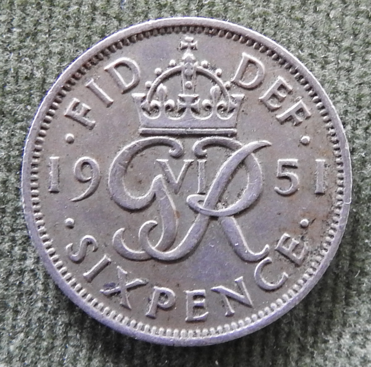 GB British UK English 1951 Sixpence King George VI Coin