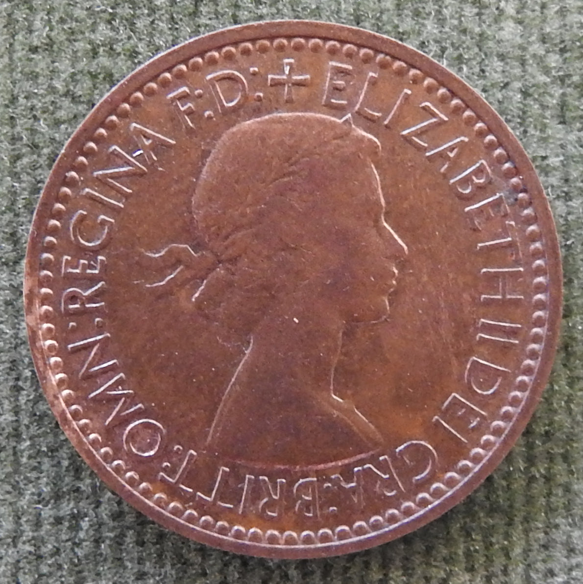 GB British UK English 1953 Farthing Queen Elizabeth II Coin