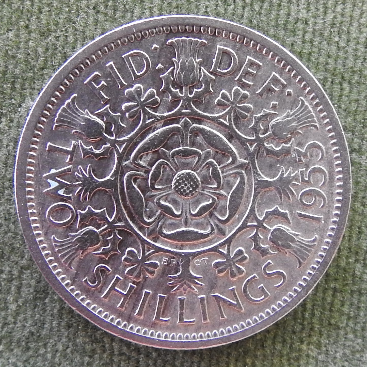 GB British UK English 1953 2 Shilling Queen Elizabeth II Coin