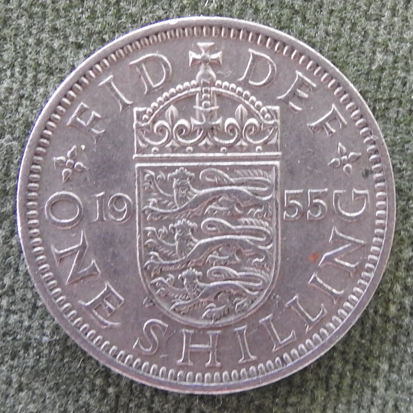 GB British UK English 1955 1 Shilling Queen Elizabeth II Coin