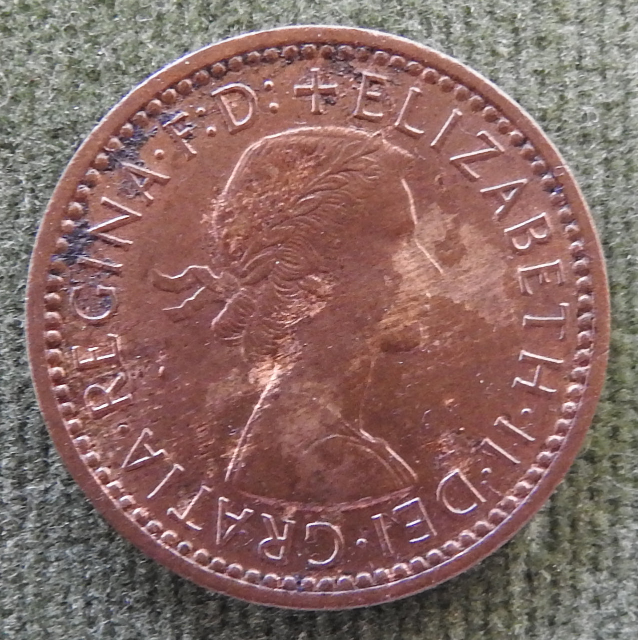 GB British UK English 1955 Farthing Queen Elizabeth II Coin
