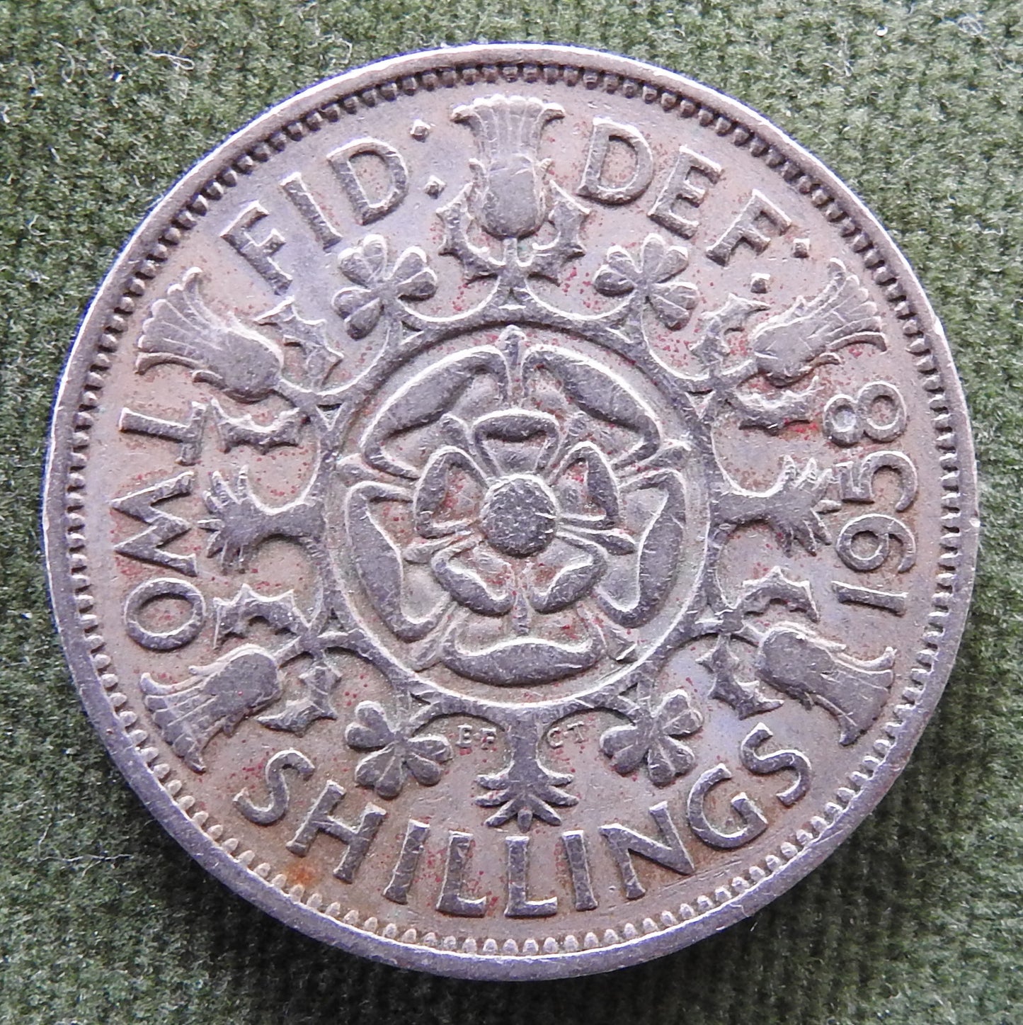 GB British UK English 1958 2 Shilling Queen Elizabeth II Coin