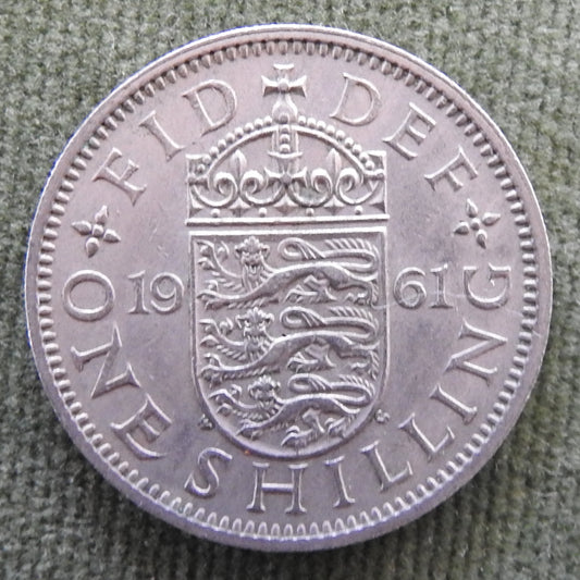 GB British UK English 1961 1 One Shilling Queen Elizabeth Coin
