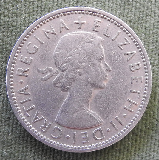 GB British UK English 1961 Two Shiilings Queen Elizabeth II Coin - Circulated
