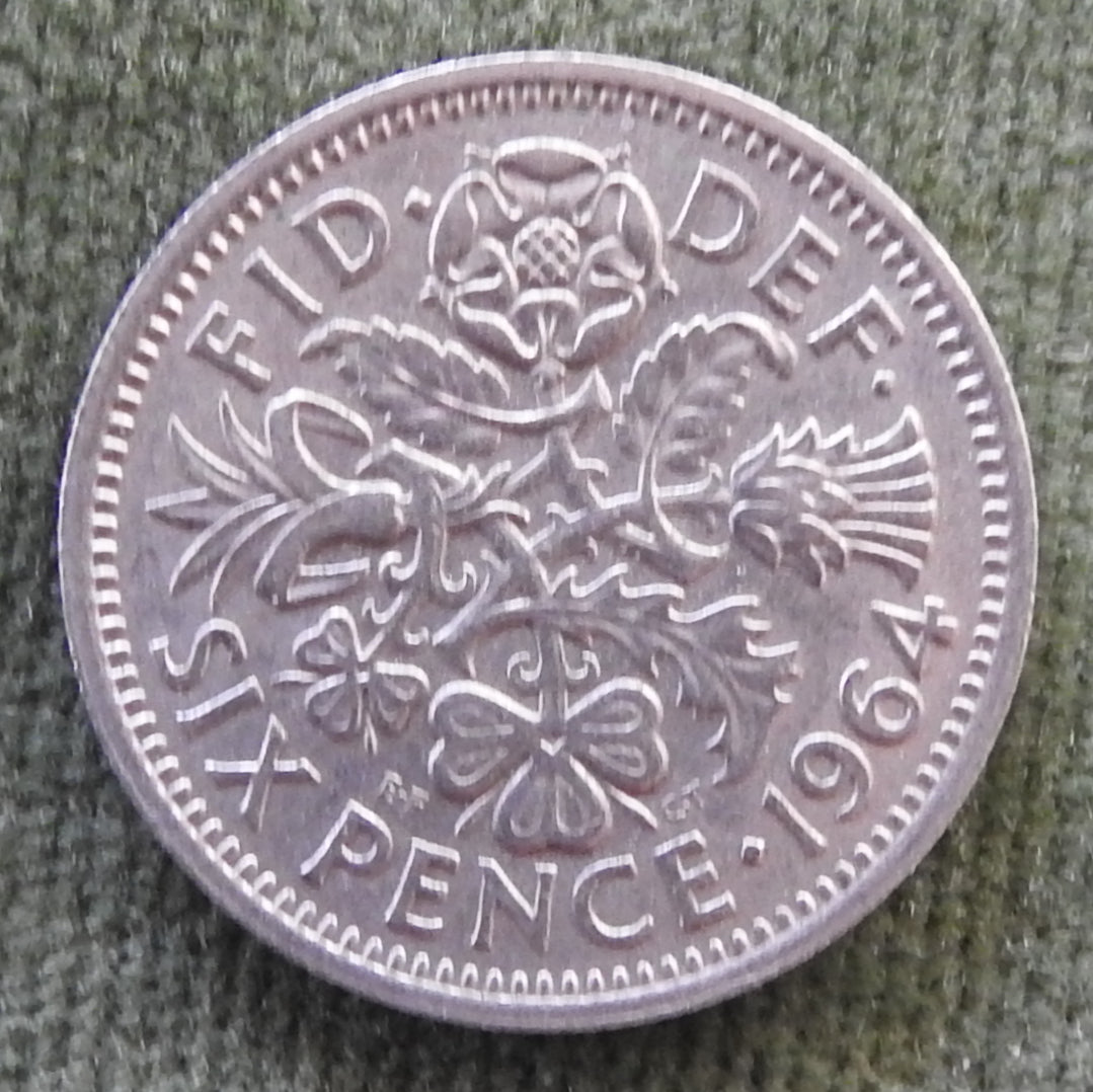 GB British UK English 1964 Sixpence Queen Elizabeth Coin - Circulated