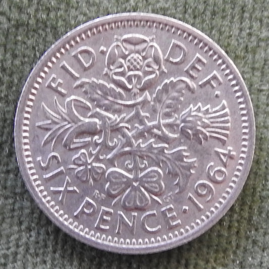 GB British UK English 1964 Sixpence Queen Elizabeth Coin - Circulated