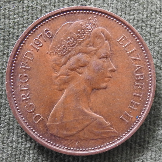 GB British UK English 1976 2 New Pence Queen Elizabeth II Coin