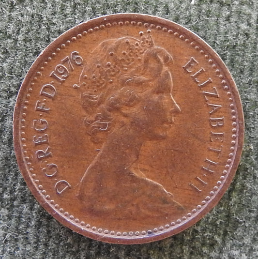 GB British UK English 1976 Half New Penny Queen Elizabeth II Coin