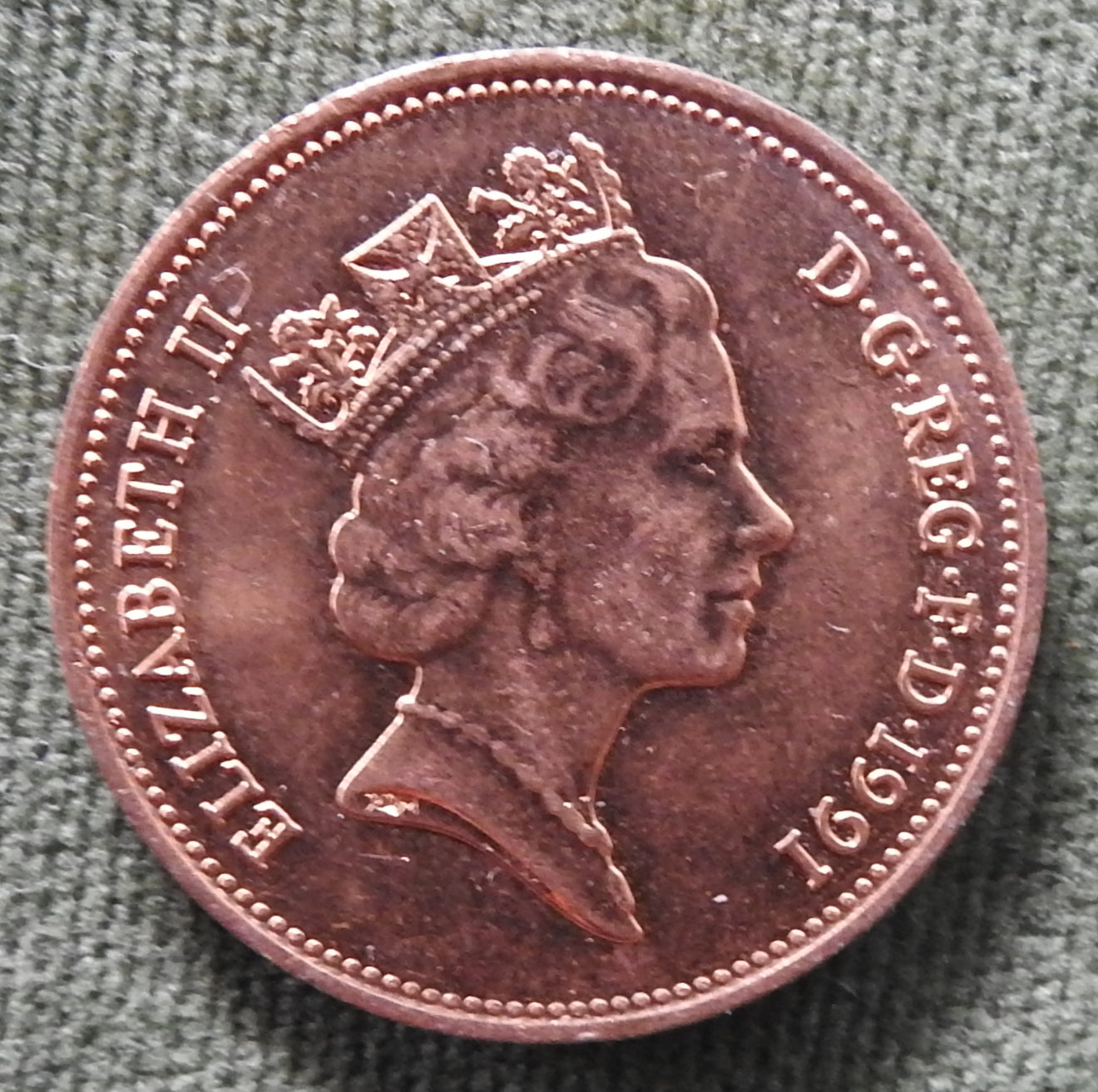 GB British UK English 1991 2 New Pence Queen Elizabeth II Coin