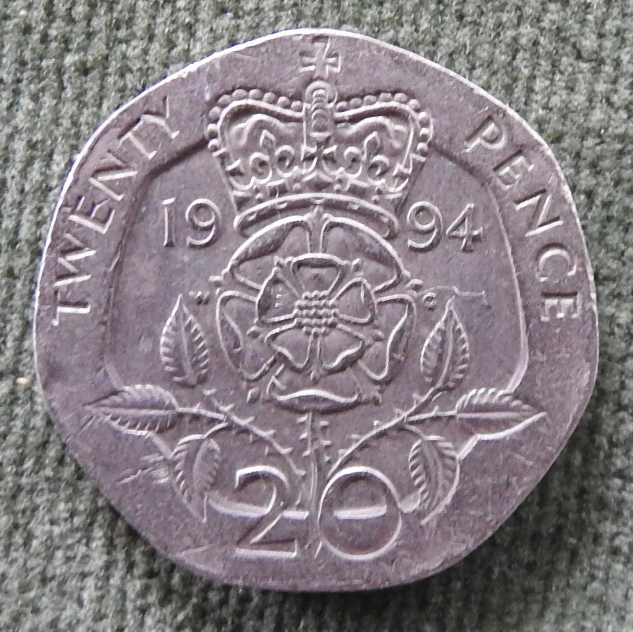 GB British UK English 1994 20 New Pence Queen Elizabeth II Coin