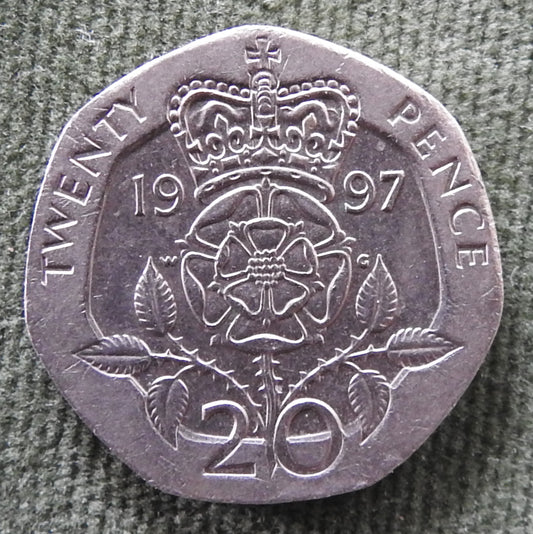 GB British UK English 1997 20 New Pence Queen Elizabeth II Coin