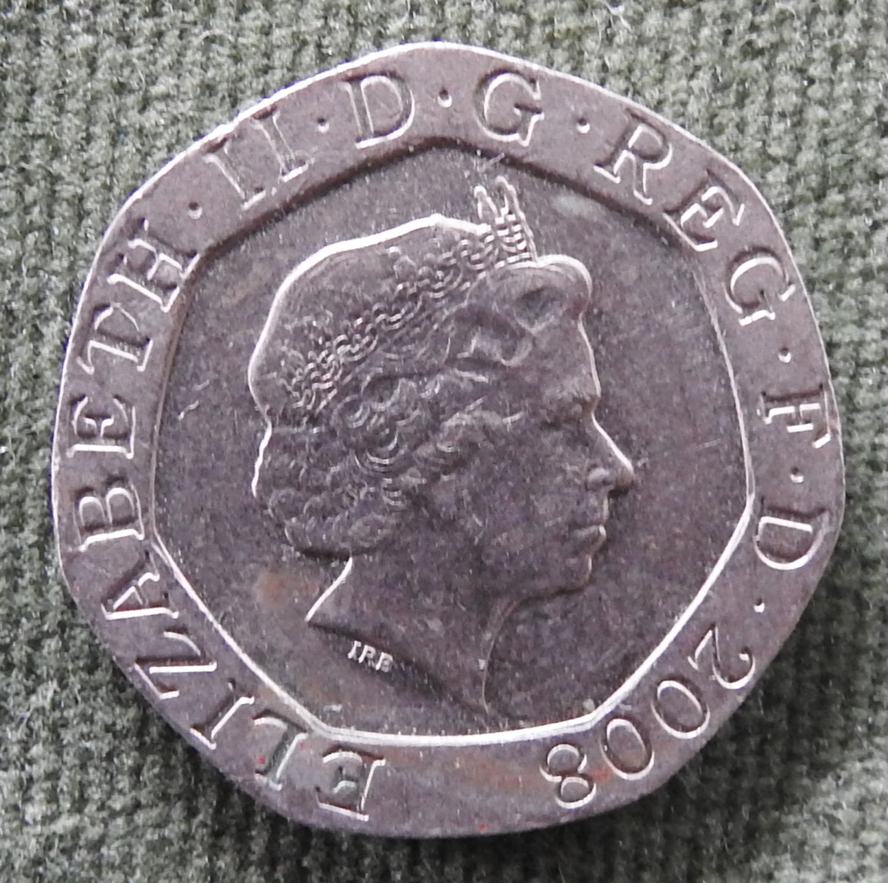 GB British UK English 2008 20 New Pence Queen Elizabeth II Coin