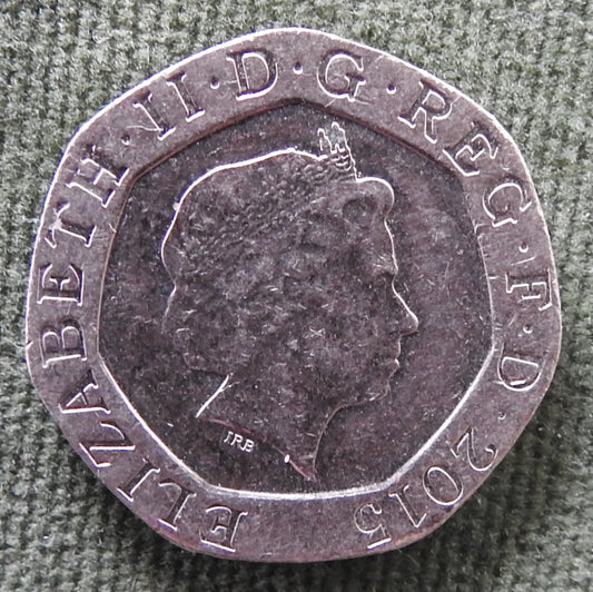 GB British UK English 2015 20 New Pence Queen Elizabeth II Coin