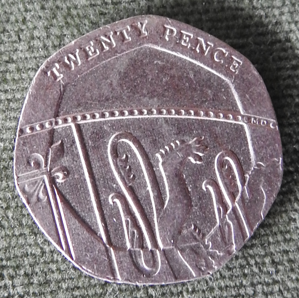 GB British UK English 2015 20 New Pence Queen Elizabeth II Coin