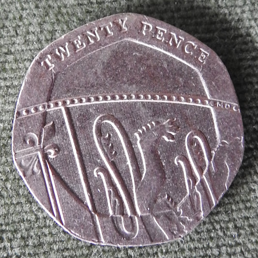 GB British UK English 2015 20 New Pence Queen Elizabeth II Coin